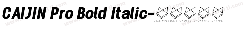 CAIJIN Pro Bold Italic字体转换
